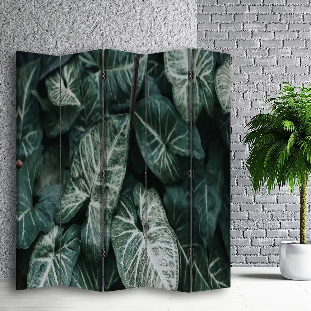 Gario Paraván Zöld levelek makro méretarányban Méret: 180 x 170 cm, Kivitelezés: Klasszikus paraván