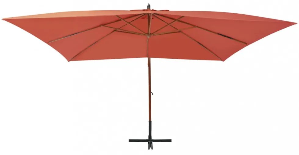 terrakotta konzolos kerti napernyő farúddal 400 x 300 cm