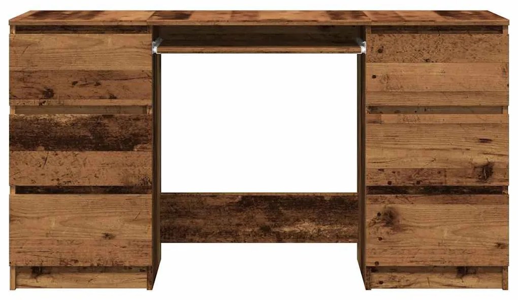 antik fa színű szerelt fa íróasztal 140 x 50 x 77 cm
