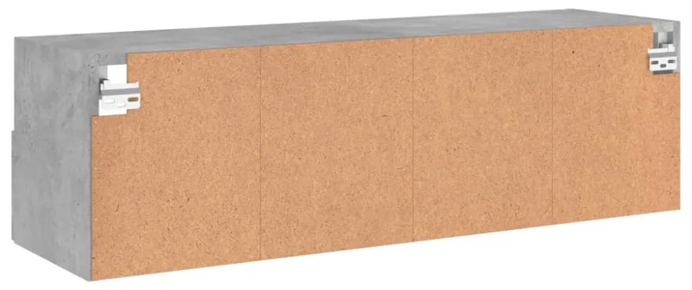betonszürke szerelt fa fali TV-szekrény 100 x 30 x 30 cm