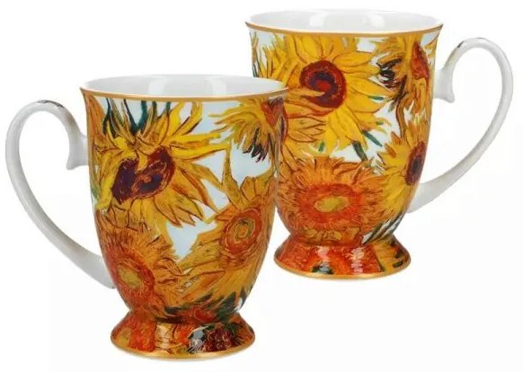 Van Gogh Napraforgók porcelán bögre szett szív alakú díszdobozban - CARMANI