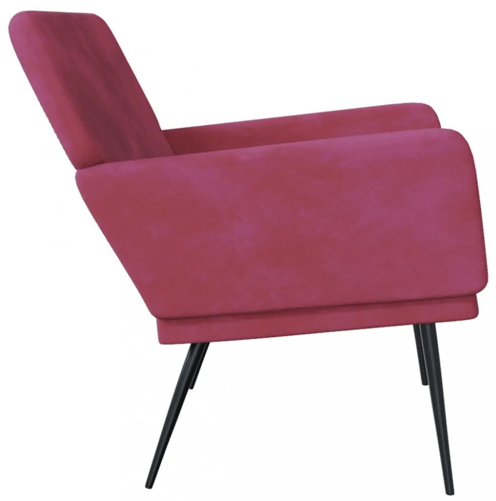 vidaXL bordó bársonypad 108x79x79 cm