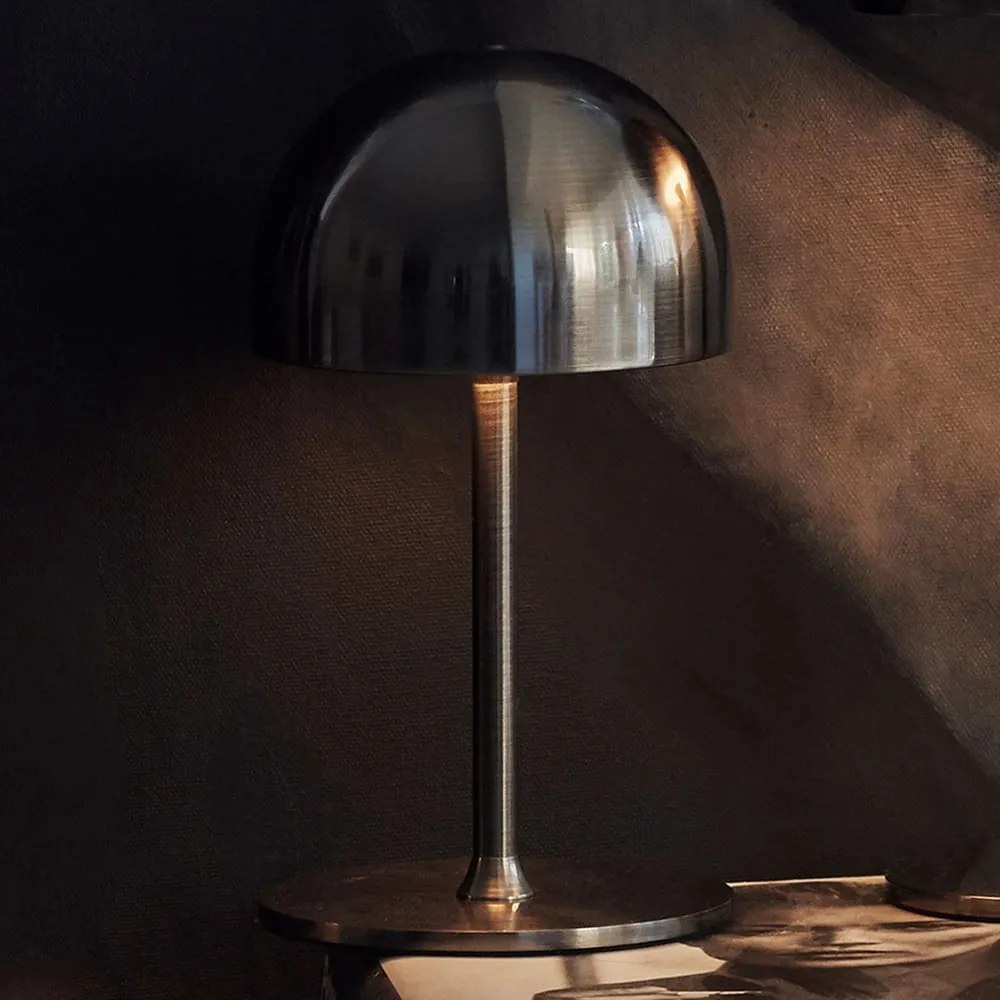 Sötétszürke LED asztali lámpa távirányítóval, fém búrával (magasság 22 cm) Tim – Sirius