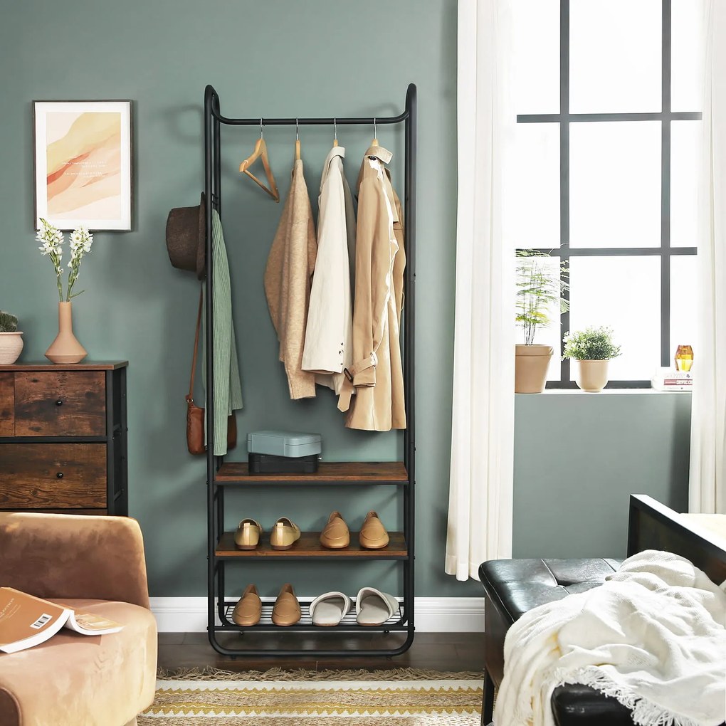 Előszobafal TAYLOR cipőtartóval 181x58 cm, rusztikus barna