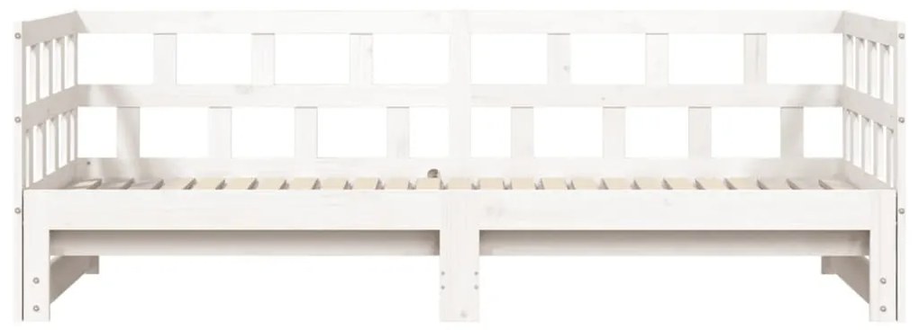 fehér tömör fenyőfa kihúzható kanapéágy 80 x 200 cm
