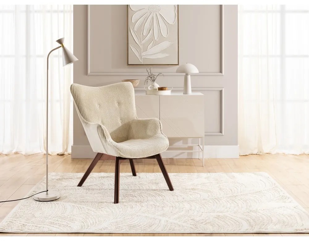 Bézs kordbársony fotel Niko – Ropez