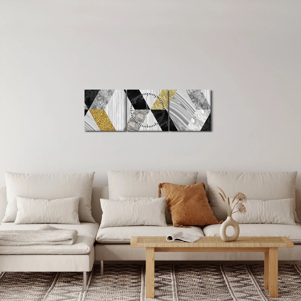 Kép - Texturált dekoráció (órával) (90x30 cm)