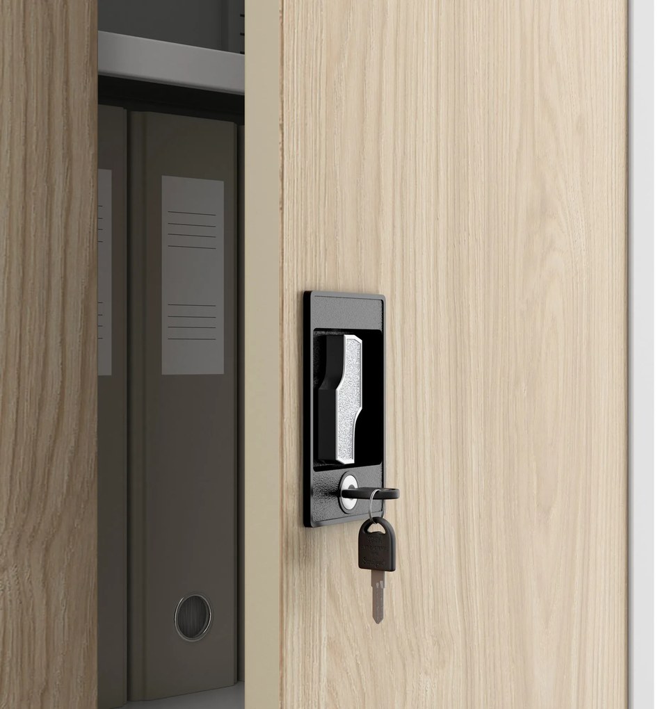 JAN II cabinet white RAL9003 sonoma oak H1850*W1150*D400