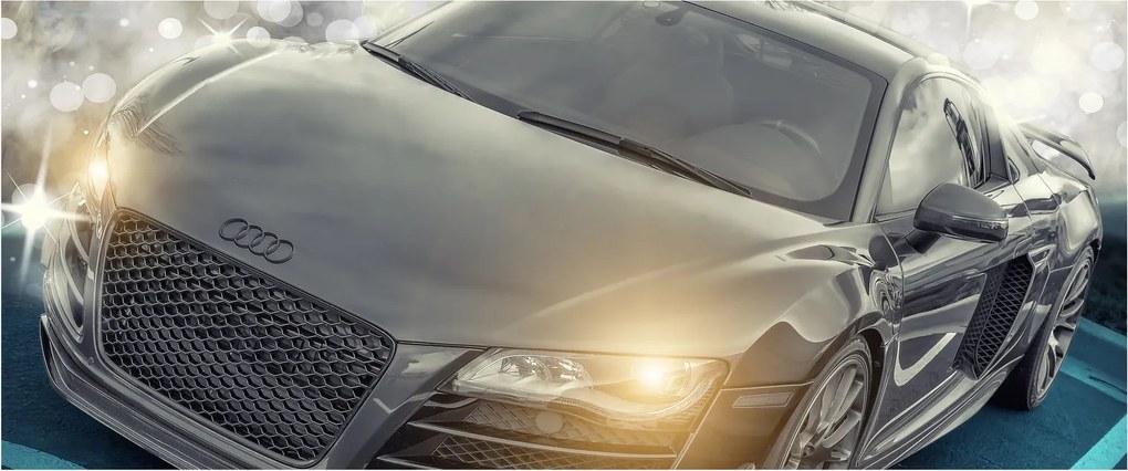Audi autó képe - szürke (120x50 cm)