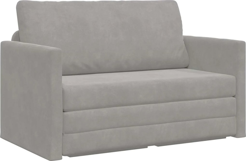 vidaXL Kanapéágy 110cm Világosszürke Bársony