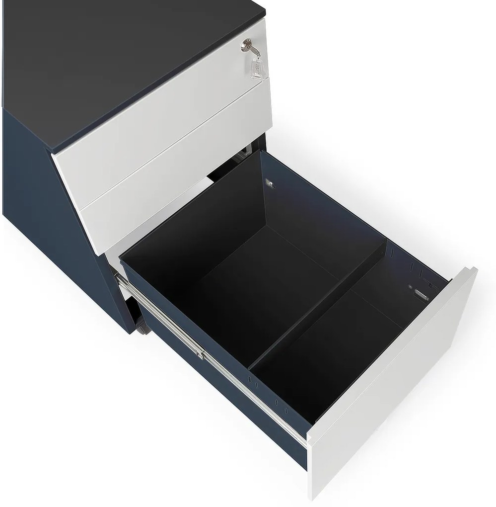 Fém konténer 40 x 50 x 61 cm - 3 fiók, antracit - ral 7016