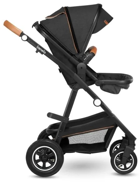 Lionelo - AMBER kombinált babakocsi 3 az 1-ben, szürke grafit