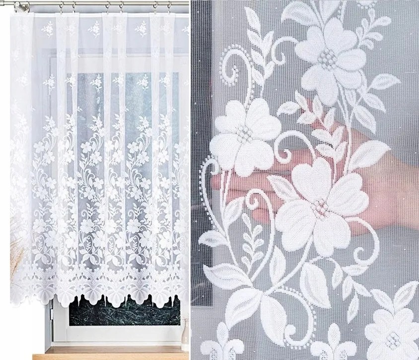 Lajos jacquard függöny mintás 023092, 500x140cm egyenes (kész) szegéllyel