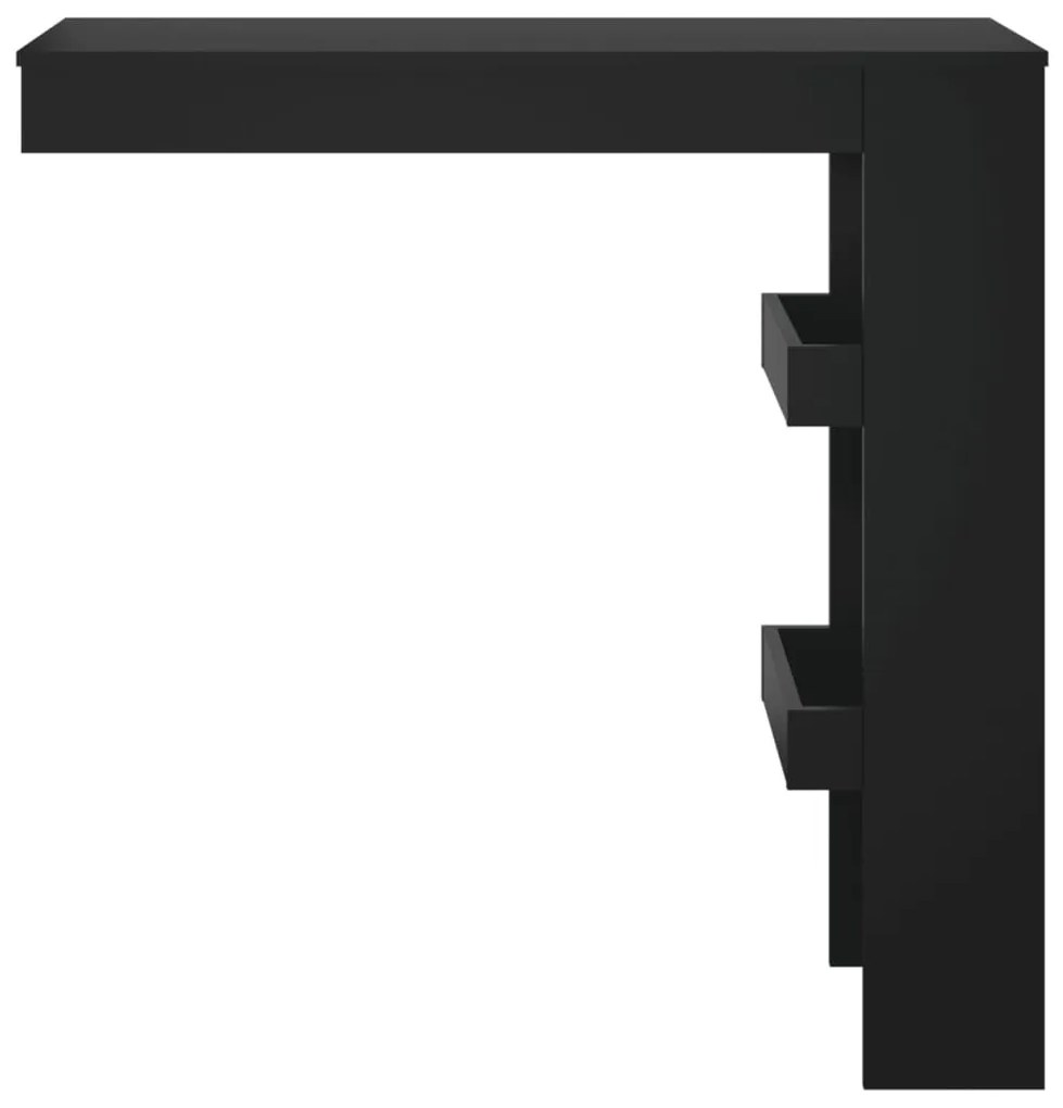 Fekete fatermék fali bárasztal 102 x 45 x 103,5 cm