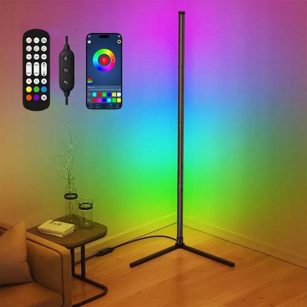 Álló Sarok lámpa Álló éjszakai Rgb Szivárvány hatás 3D Távirányító Alkalmazás