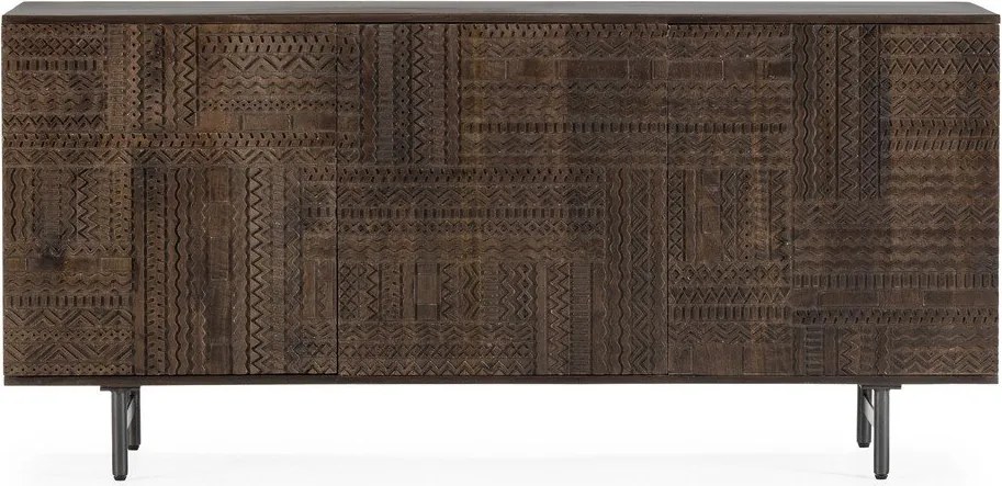 Sötétbarna mangófa komód 160x75x40 cm Kalai – MOME