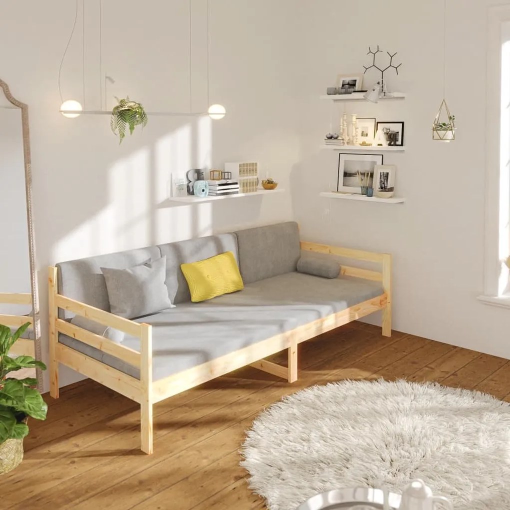 tömör fenyőfa kanapéágy matrac nélkül 90 x 190 cm