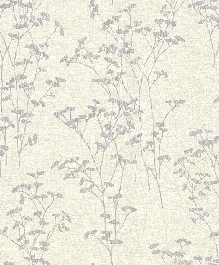 Világos Bézs Vinil Tapéta Flizelin Növényi Motívum Mezei Virágok