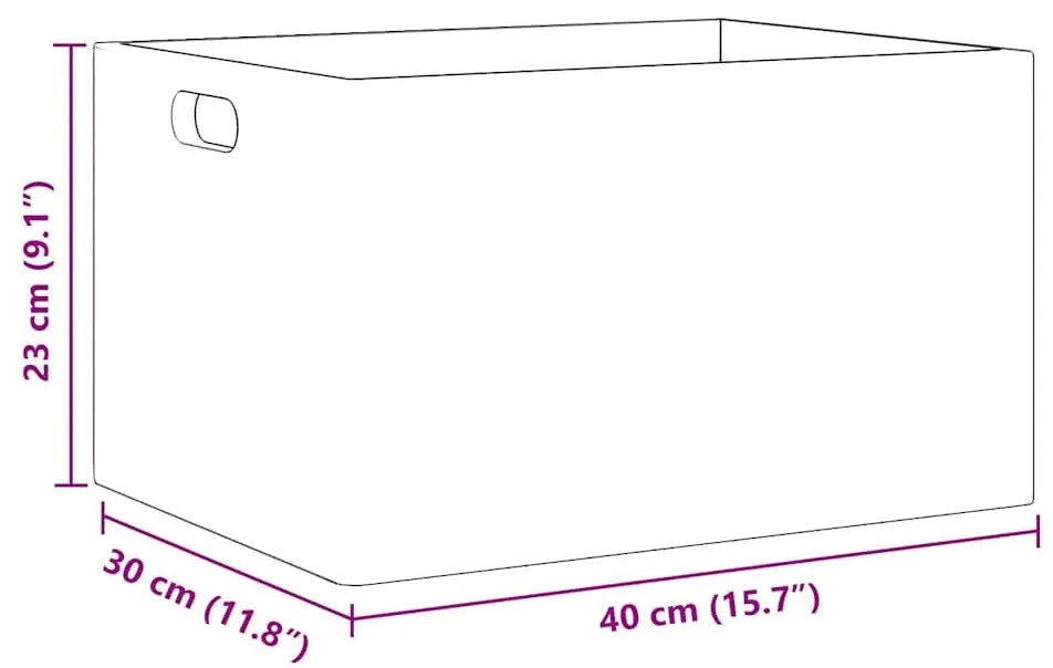 Fa doboz fogantyúkkal 40x30x23 cm tömör fa fenyő
