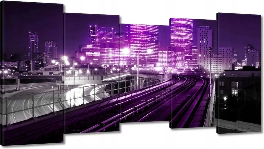 Festmények 150x80 Lila felhőkarcolók