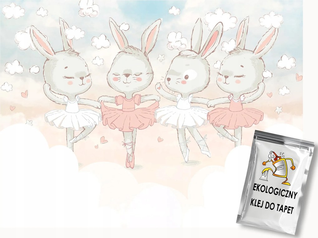 Fotótapéta Flizelina Ég Felhők Nyuszik Balett Tánc 250x175 ragasztó