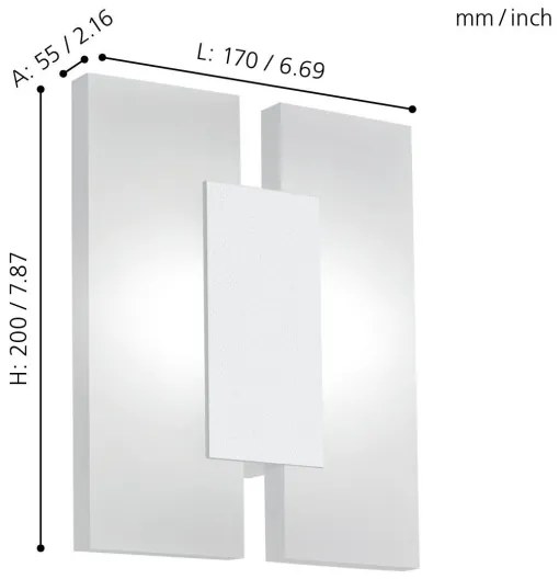 Eglo 96042 - LED Fali lámpa METRASS 2 2xLED/4,5W/230V