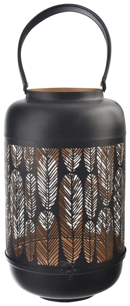 InDecor Fém gyertyatartó Leaf fekete, 23 x 23 x 42cm, L