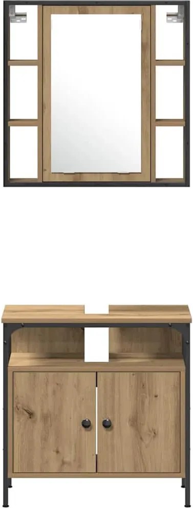 Fürdőszoba bútor szett polcokkal 4 pcs Artisan tölgy Faanyag