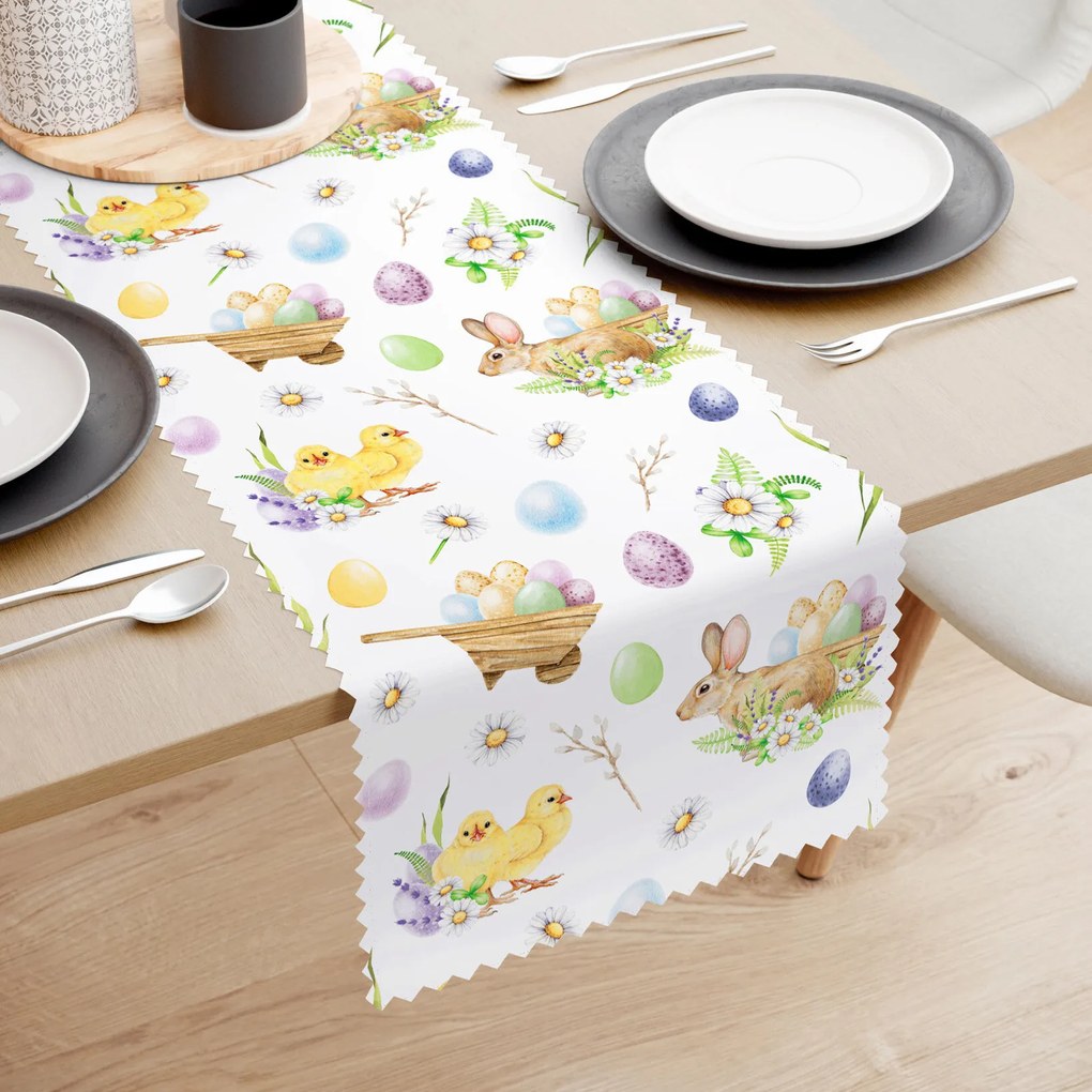 Goldea húsvéti teflonos asztali futó - húsvéti szimbólumok 20x120 cm