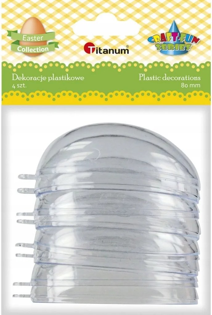 Titanum Akril Tojás 8CM 57X80 mm 4 Db Akasztós
