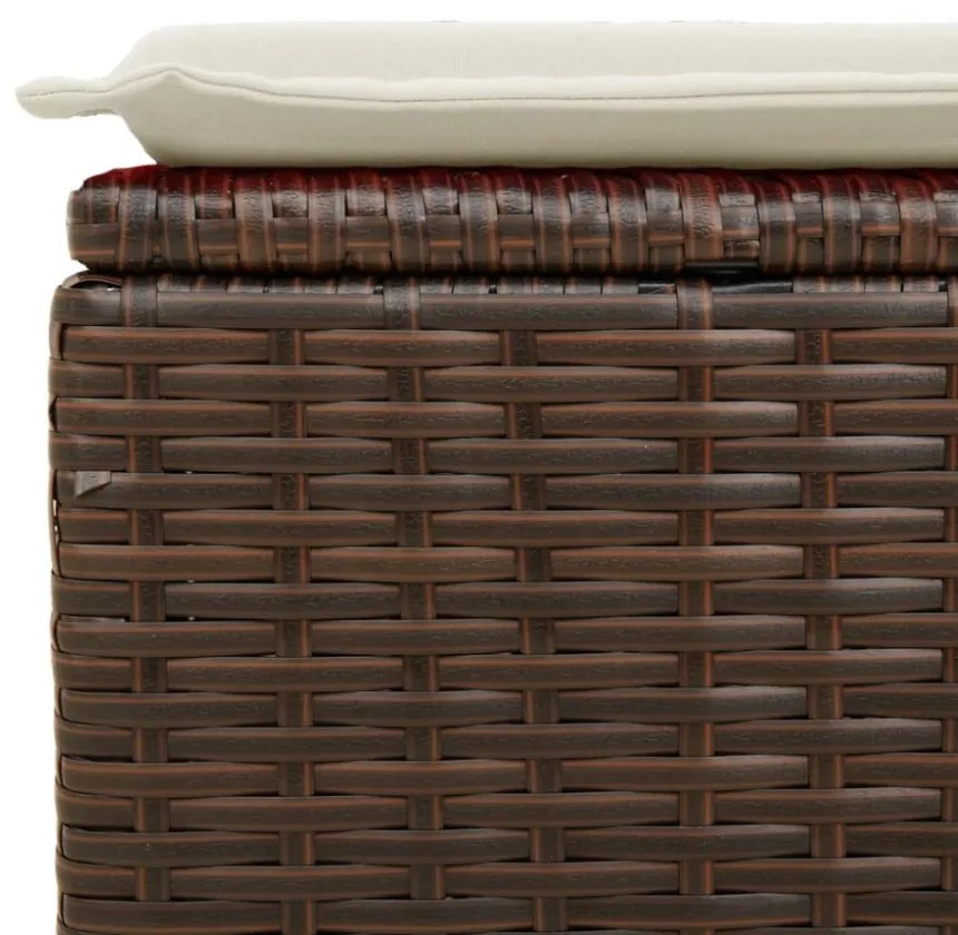 barna polyrattan kerti szék párnával 55 x 55 x 37 cm