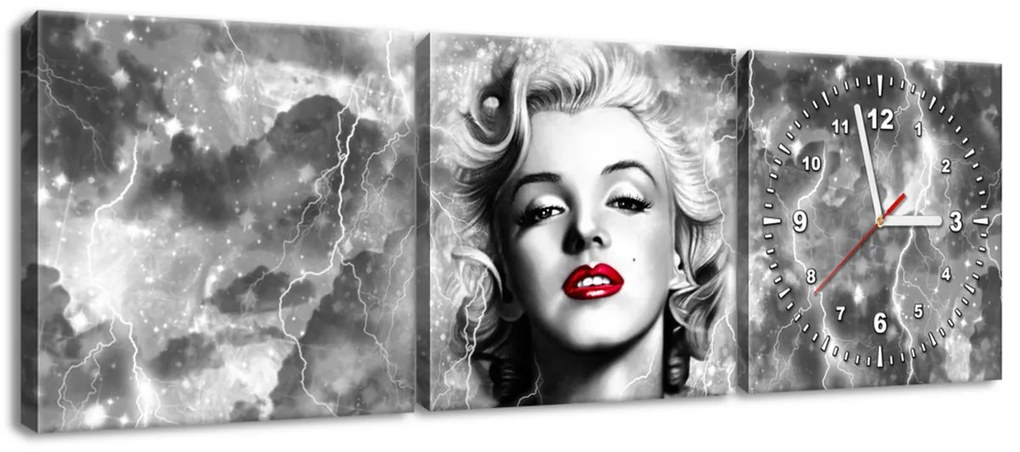 Gario Órás falikép Felvillanyozó Marilyn Monroe - 3 részes Méret: 30 x 90 cm