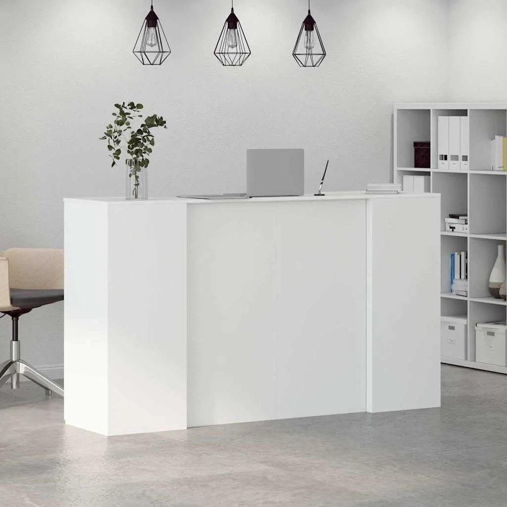 recepciós pult fehér 180x50x103,5 cm szerelt fa