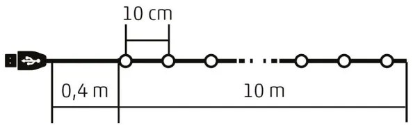 LED RGB Karácsonyi dimmelhető lánc 100xLED/29 funkció 10,4m