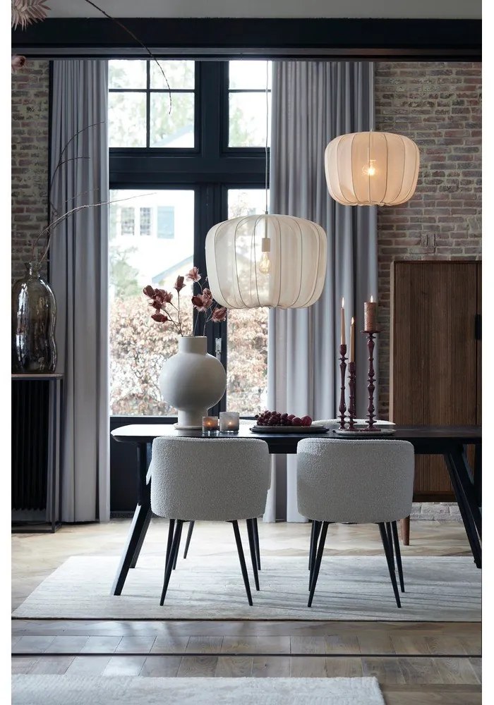 Fehér kárpitozott étkezőfotel Elyna – Light &amp; Living