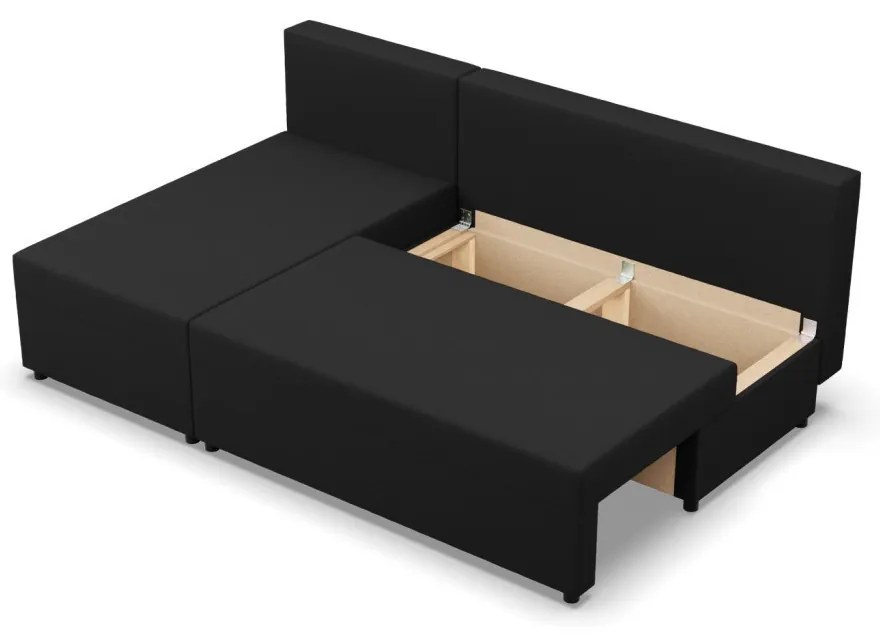 Nobu sarokkanapé, fonott, univerzális oldal, fekete