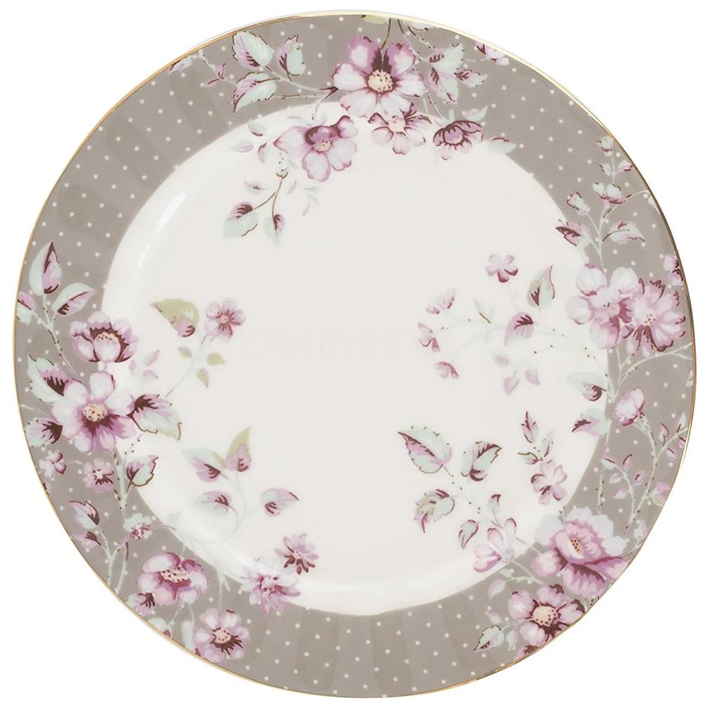 Porcelán desszerttányér grey - Ditsy Floral