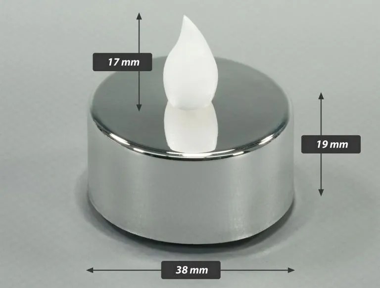 NEXOS Dekoratív LED teamécses készlet ezüst 4 db