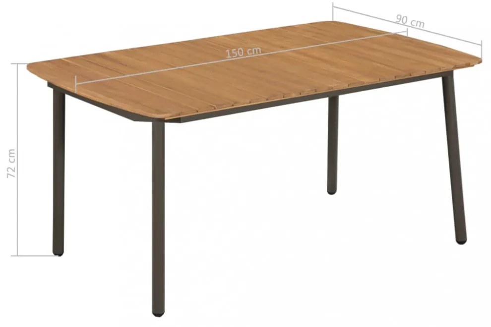 vidaXL 7 részes szürke polyrattan kerti étkezőgarnitúra