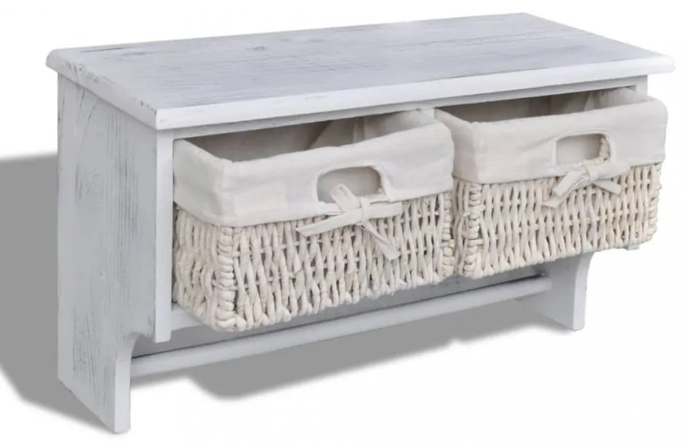 fehér császárfa fali polc 60 x 23,5 x 33 cm