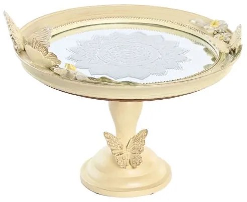 Dekor asztali kínáló tükörrel pillangós 24x22,6x18 cm