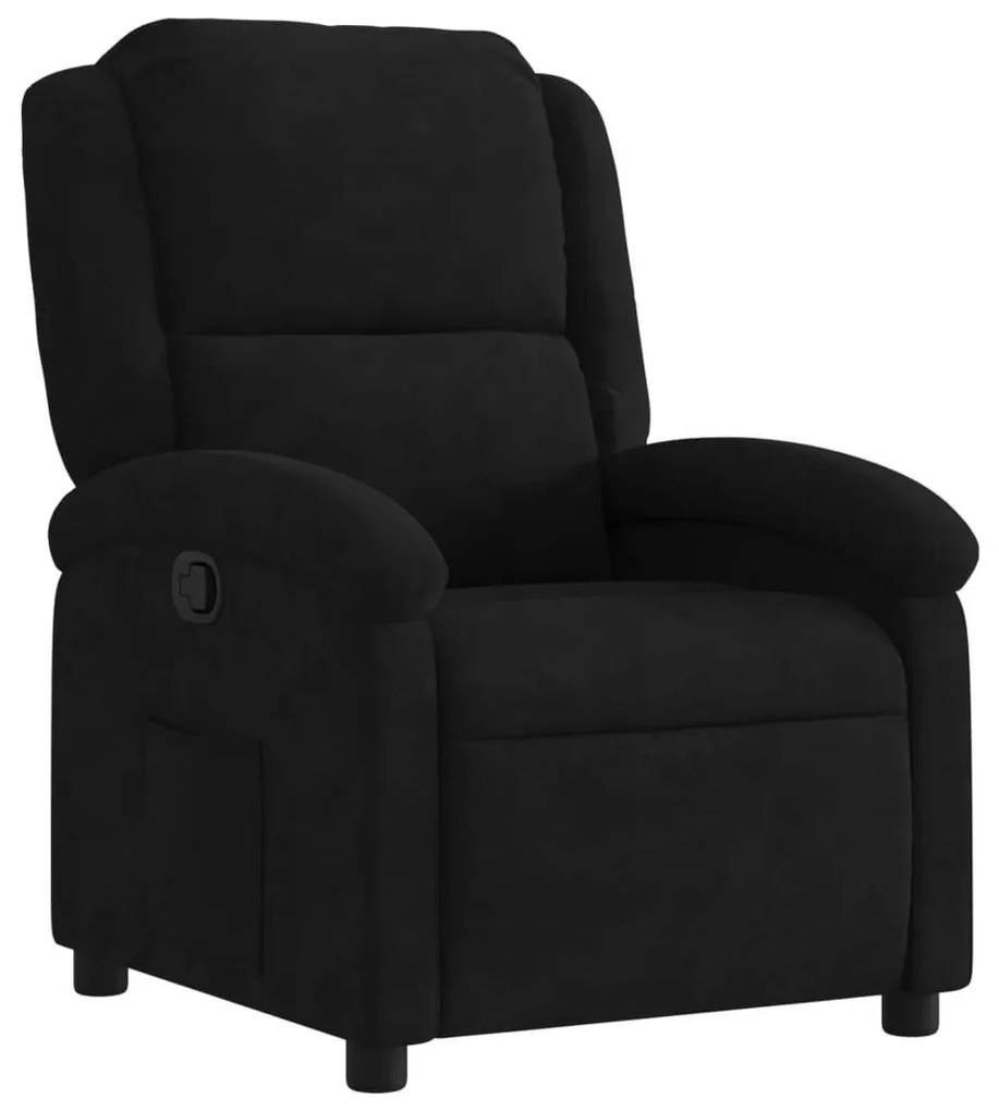 fekete bársony relaxfotel