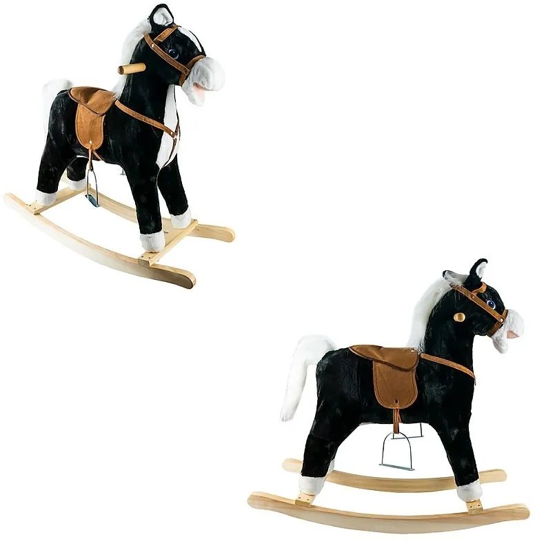 Hintaszék, hanghatással, magasság 78 cm, fa, fekete