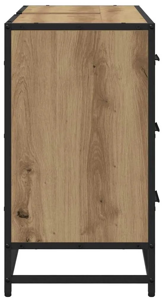 Fürdőszobai mosdószekrény kézműves tölgy 80 x 33 x 60 cm