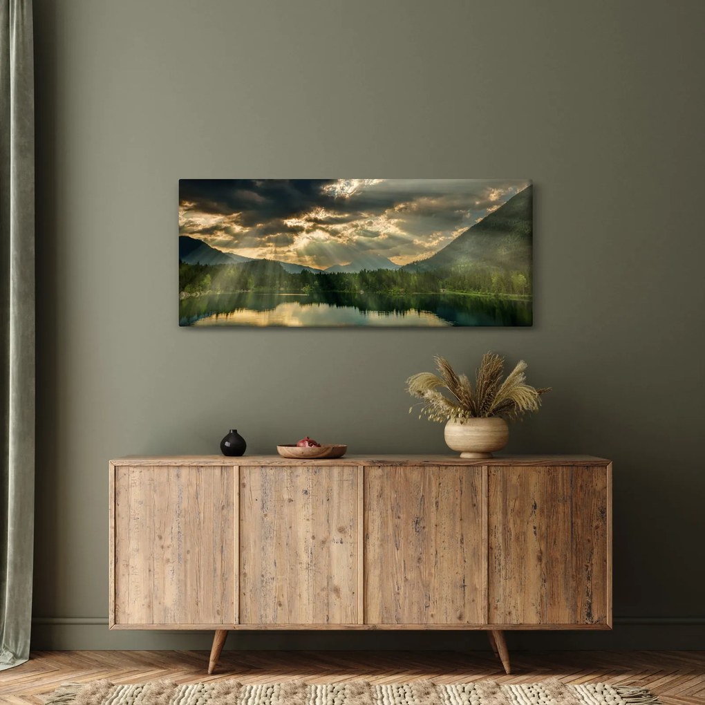 Tó a ragyogó nappal képe (120x50 cm)