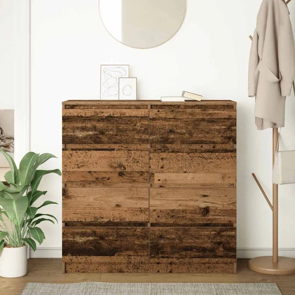 antik fa színű szerelt fa tálalószekrény 100x35x99 cm