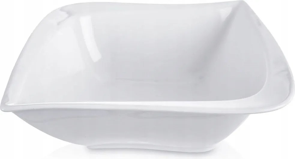 Salátatál Saláta tálaló Porcelán Fehér Négyzet Alakú Salátához 1,3L