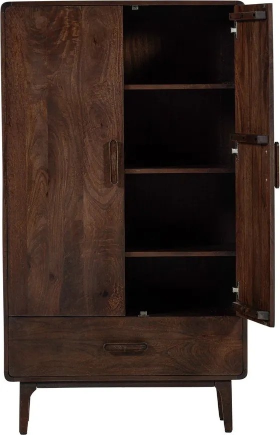 Sötét natúr színű mangófa szekrény 85x150x35 cm Liya – WOOOD