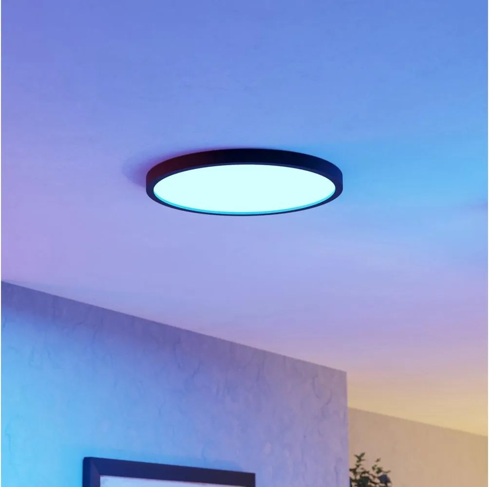 Eglo 901725 - LED RGBW dimmelhető fürdőszobai mennyezeti lámpa FUEVA-Z LED/17,5W/230V 38,9cm IP44 fekete