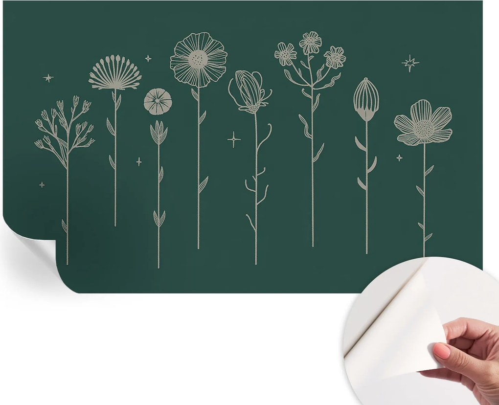 Öntapadós tapéta Fali furnér 3D hatás Finom virágok 416x254 cm